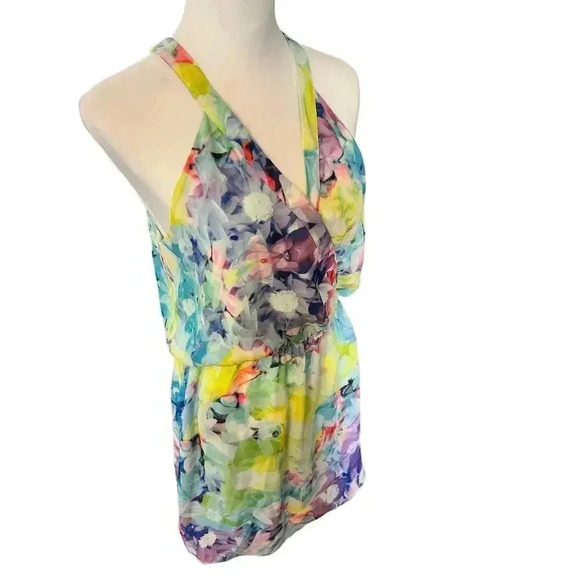 PARKER multicolor faux wrap sleeveless dress size medium - Picture 4 of 11